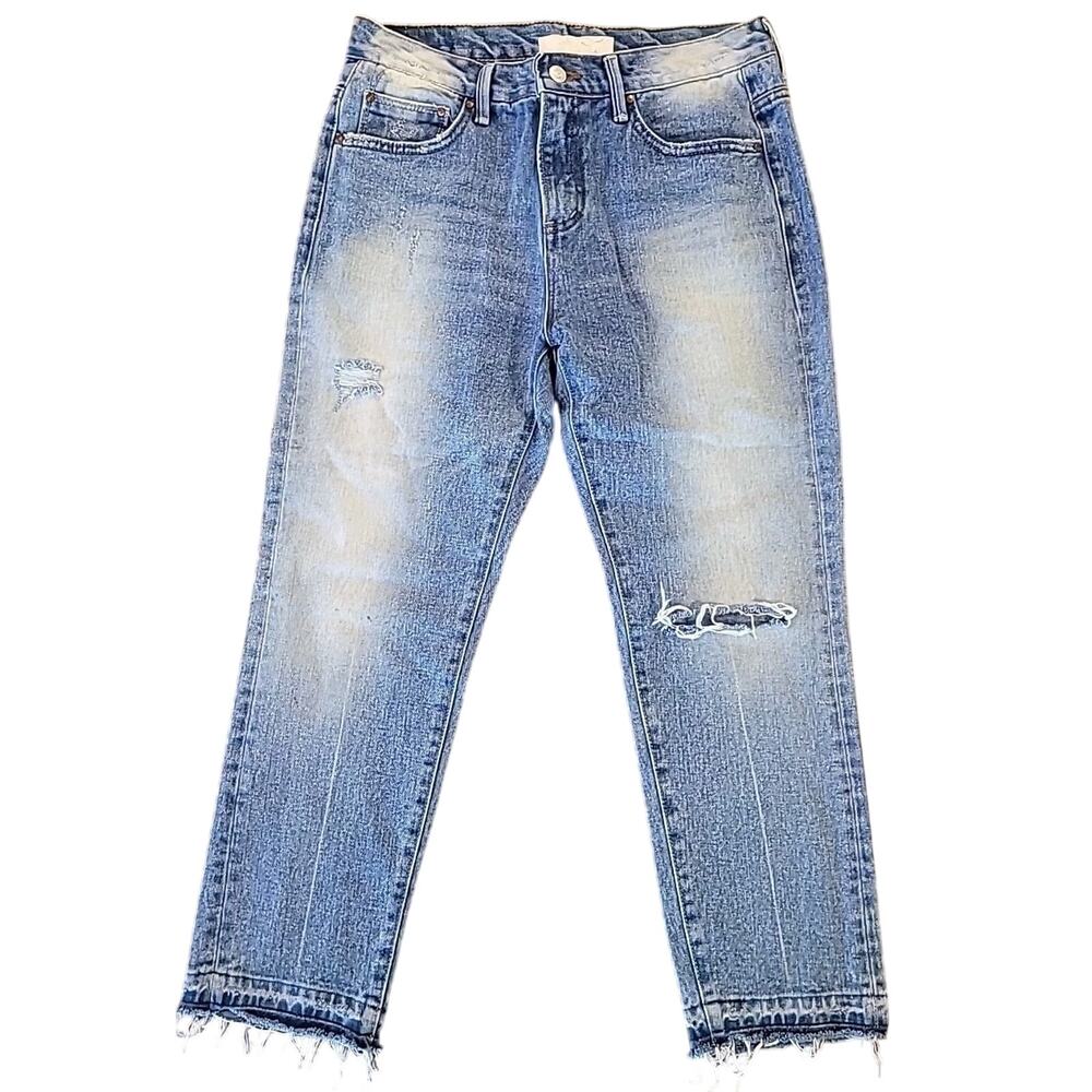 MOTHER Insider Crop Step Fray Jeans 28 Not Rough Enough Designer